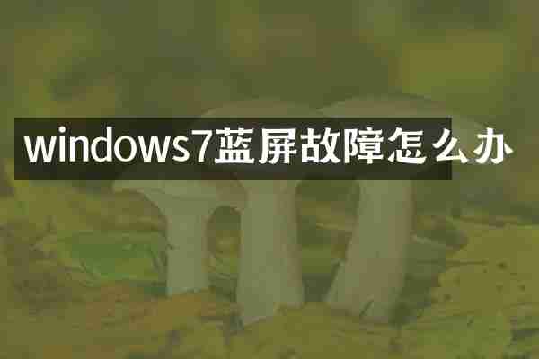 windows7蓝屏故障怎么办