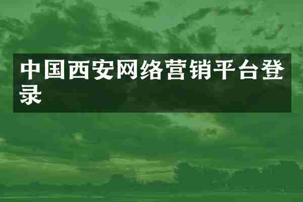 中国西安网络营销平台登录