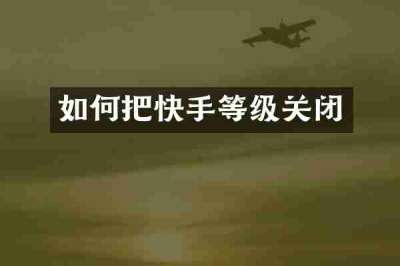 如何把快手等级关闭