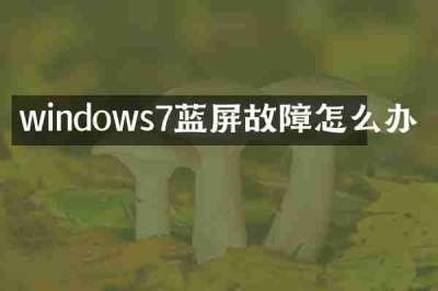 windows7蓝屏故障怎么办