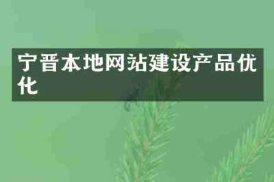 宁晋本地网站建设产品优化