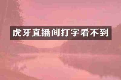 虎牙直播间打字看不到