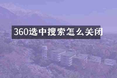 360选中搜索怎么关闭