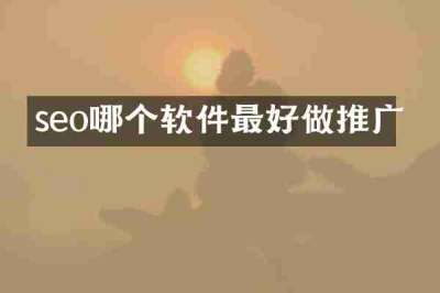seo哪个软件最好做推广