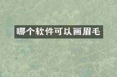 哪个软件可以画眉毛