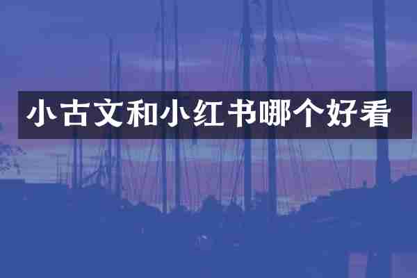 小古文和小红书哪个好看