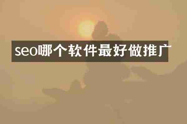 seo哪个软件最好做推广
