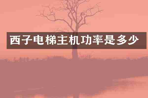 西子电梯主机功率是多少