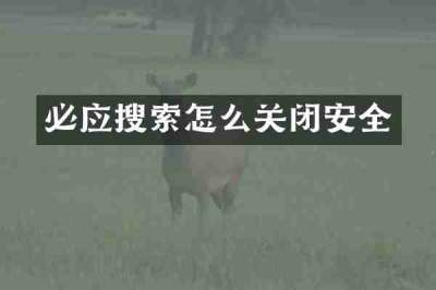 必应搜索怎么关闭安全