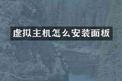 虚拟主机怎么安装面板