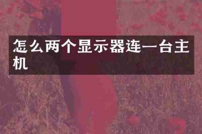 怎么两个显示器连一台主机