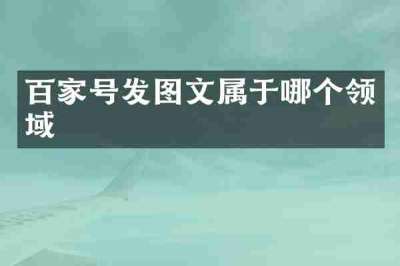 百家号发图文属于哪个领域