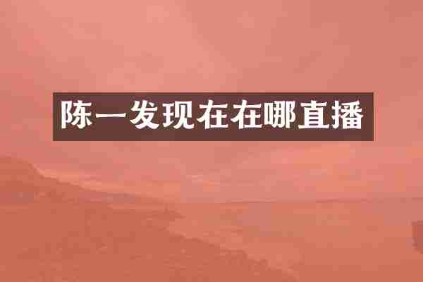陈一发现在在哪直播