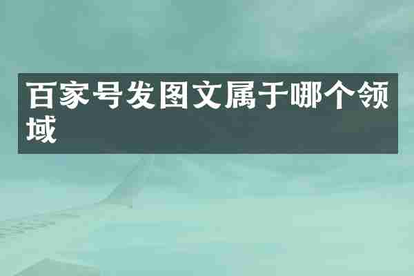 百家号发图文属于哪个领域