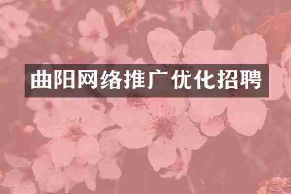 曲阳网络推广优化招聘