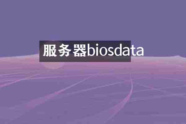 服务器biosdata