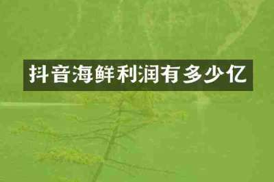 抖音海鲜利润有多少亿