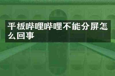 平板哔哩哔哩不能分屏怎么回事