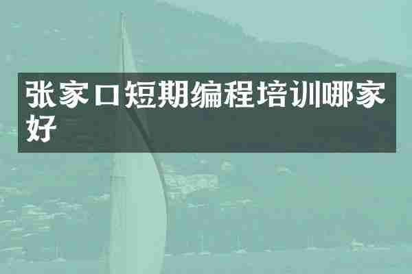 张家口短期编程培训哪家好