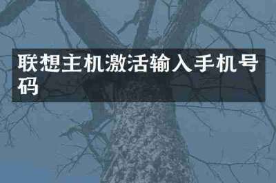 联想主机激活输入手机号码