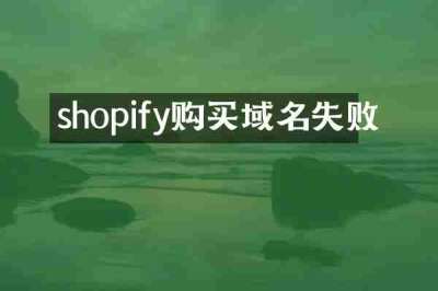 shopify购买域名失败
