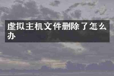 虚拟主机文件删除了怎么办