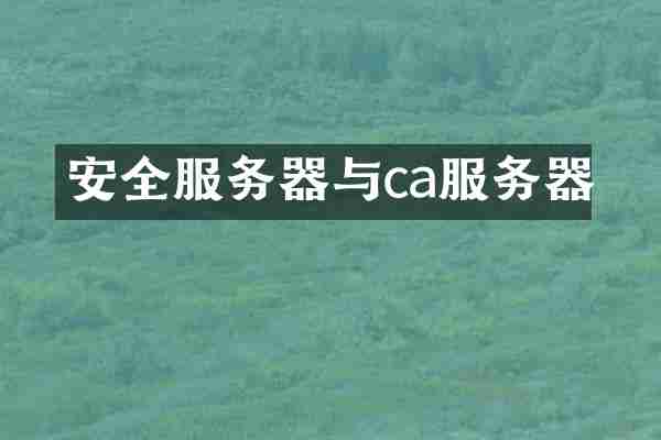 安全服务器与ca服务器