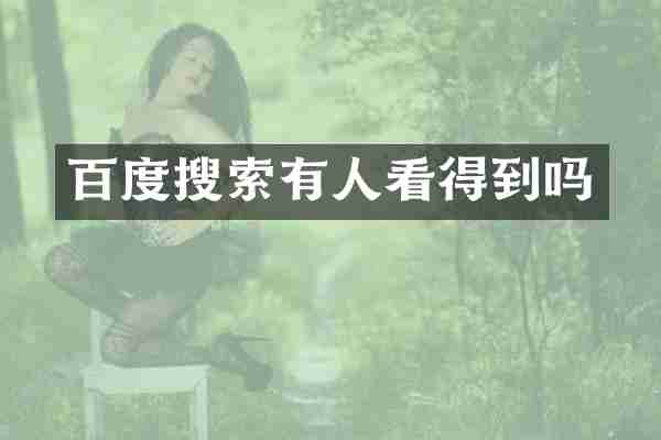 百度搜索有人看得到吗