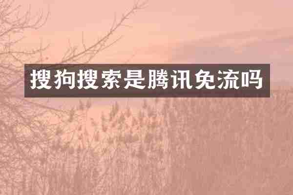 搜狗搜索是腾讯免流吗