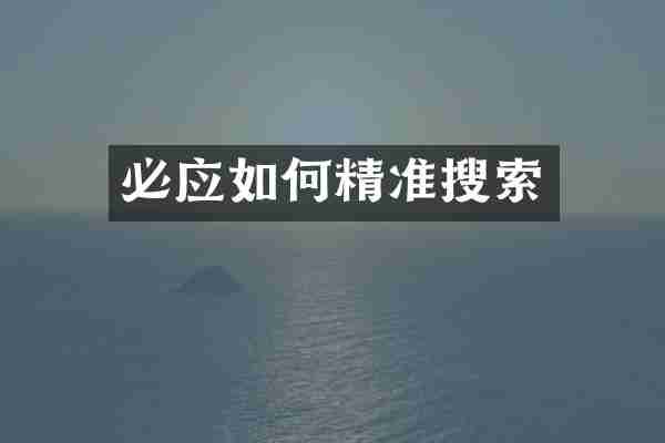 必应如何精准搜索