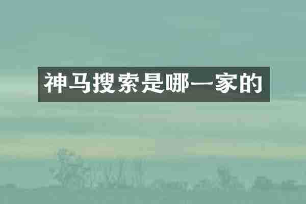 神马搜索是哪一家的