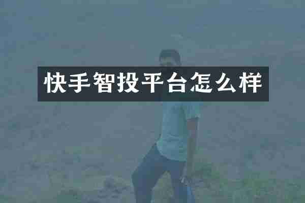 快手智投平台怎么样