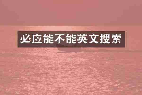 必应能不能英文搜索