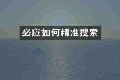 必应如何精准搜索