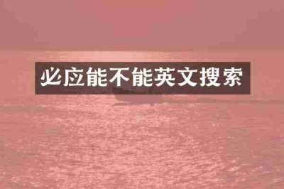 必应能不能英文搜索