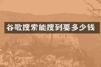 谷歌搜索能搜到要多少钱