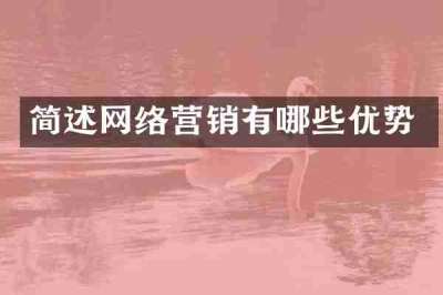简述网络营销有哪些优势