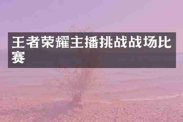 王者荣耀主播挑战战场比赛