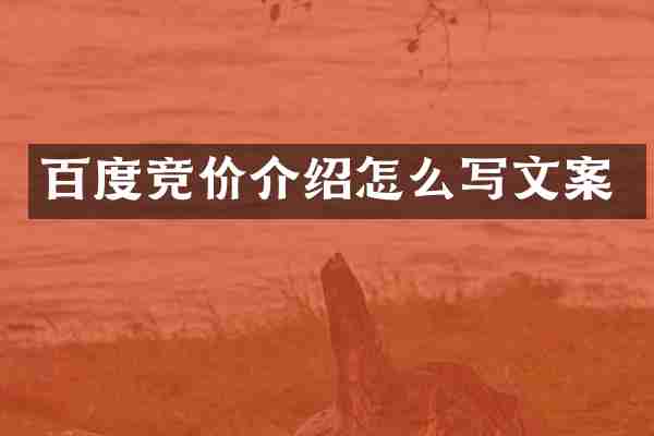 百度竞价介绍怎么写文案