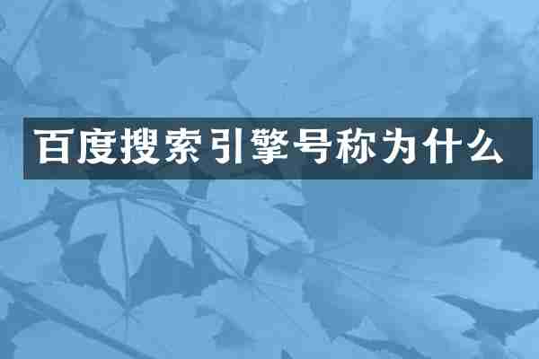 百度搜索引擎号称为什么