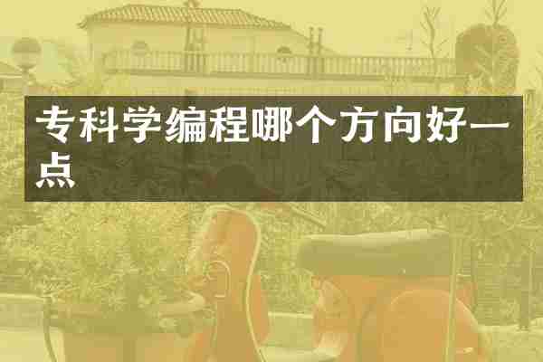 专科学编程哪个方向好一点
