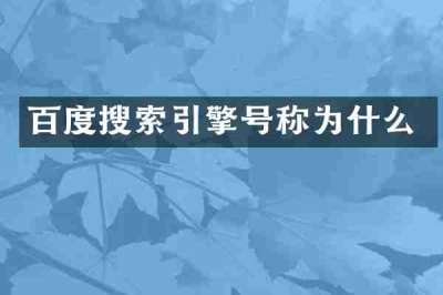 百度搜索引擎号称为什么