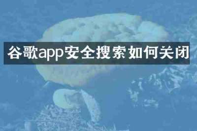 谷歌app安全搜索如何关闭