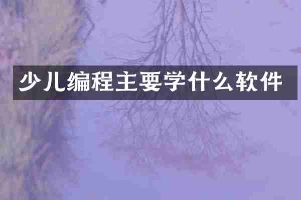 少儿编程主要学什么软件