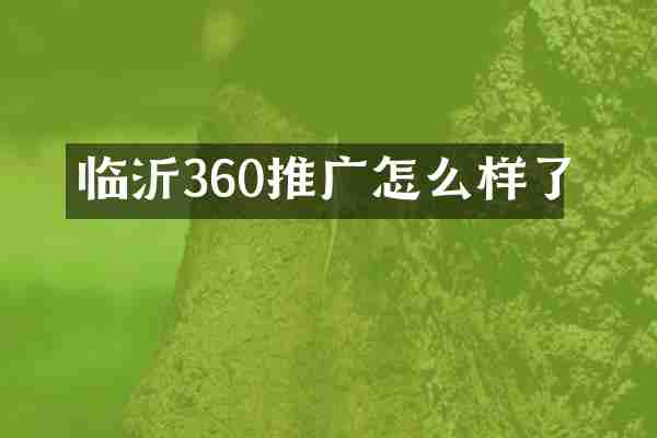 临沂360推广怎么样了