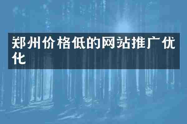 郑州价格低的网站推广优化