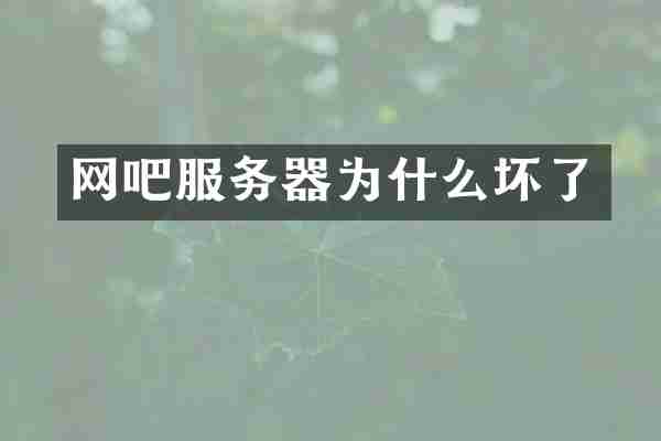 网吧服务器为什么坏了