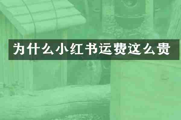 为什么小红书运费这么贵