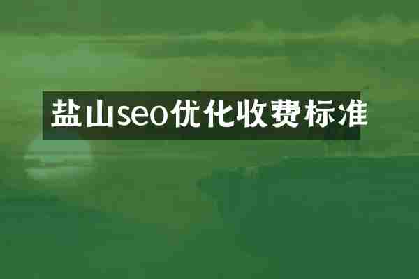 盐山seo优化收费标准