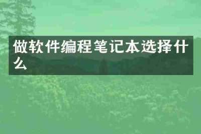 做软件编程笔记本选择什么